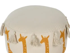 Clearance Beliani Pouf per bambini KARTEE Cotone Beige Beige Giallo