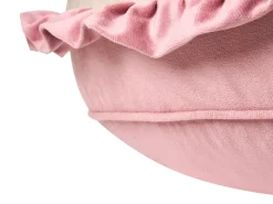 New Beliani Pouf per bambini MAROT Velluto Rosa Bianco Rosa