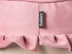 New Beliani Pouf per bambini MAROT Velluto Rosa Bianco Rosa