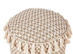 New Beliani Pouf PIRAK Cotone chiaro Beige