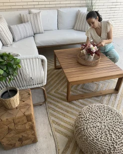 Best Beliani Pouf PRIENE Cotone Beige