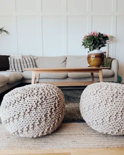 Best Beliani Pouf PRIENE Cotone Beige