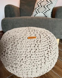 Best Beliani Pouf PRIENE Cotone Beige