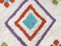 Sale Beliani Pouf Ricamato DIPLO Cotone Bianco Bianco Multicolore