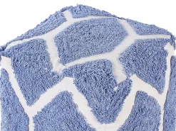 Clearance Beliani Pouf ROJHAN Cotone Blu Beige Blu