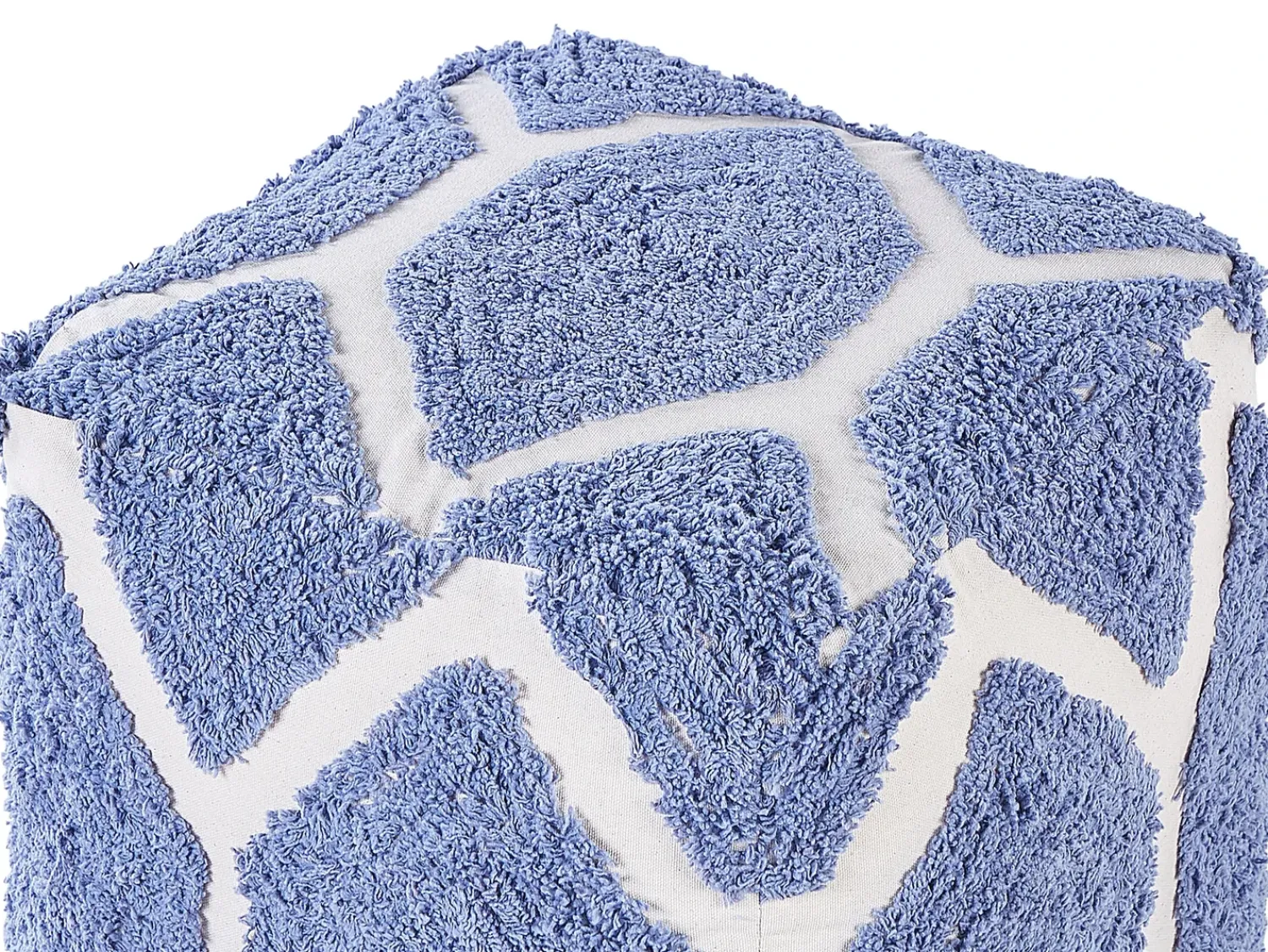Clearance Beliani Pouf ROJHAN Cotone Blu Beige Blu
