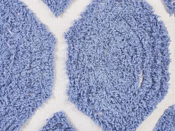 Clearance Beliani Pouf ROJHAN Cotone Blu Beige Blu