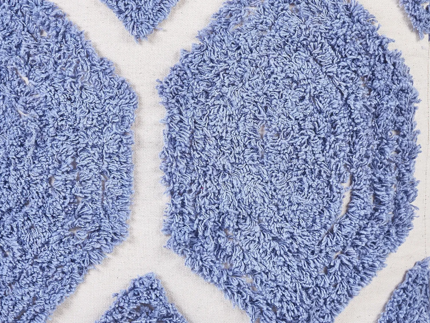 Clearance Beliani Pouf ROJHAN Cotone Blu Beige Blu