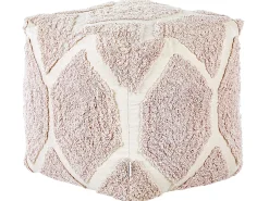 Discount Beliani Pouf ROJHAN Cotone Rosa pastello Beige Rosa