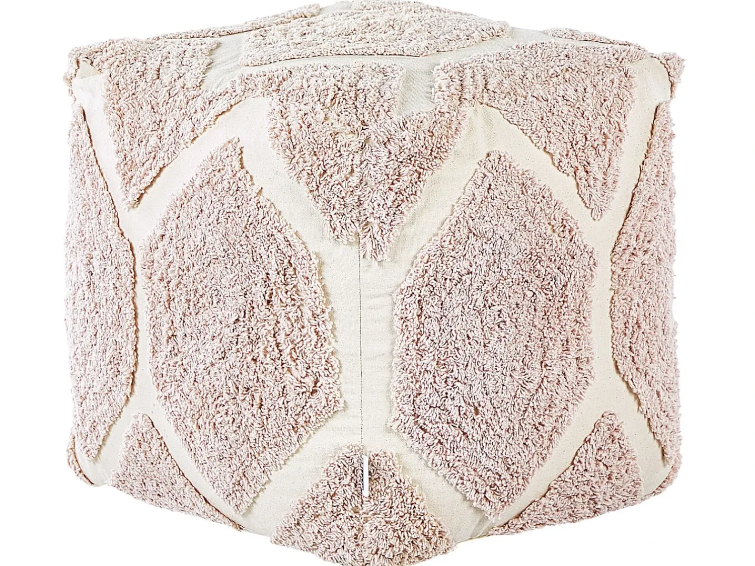 Discount Beliani Pouf ROJHAN Cotone Rosa pastello Beige Rosa