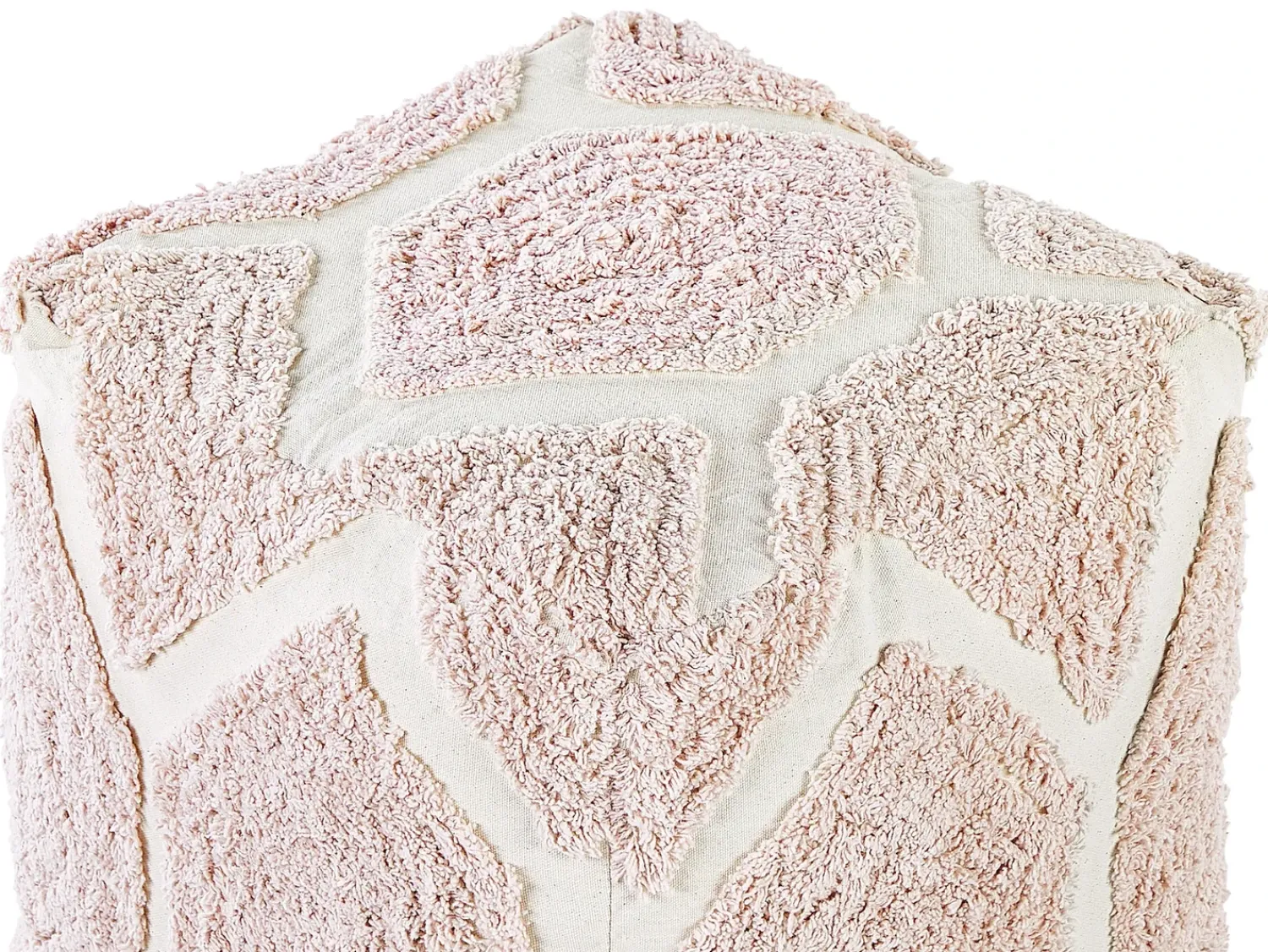 Discount Beliani Pouf ROJHAN Cotone Rosa pastello Beige Rosa