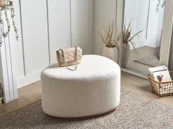 Beliani Pouf SACO Tessuto chiaro Beige