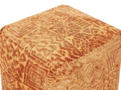 Hot Beliani Pouf SANAWAN Viscosa dorato Marrone