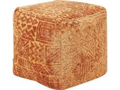 Hot Beliani Pouf SANAWAN Viscosa dorato Marrone