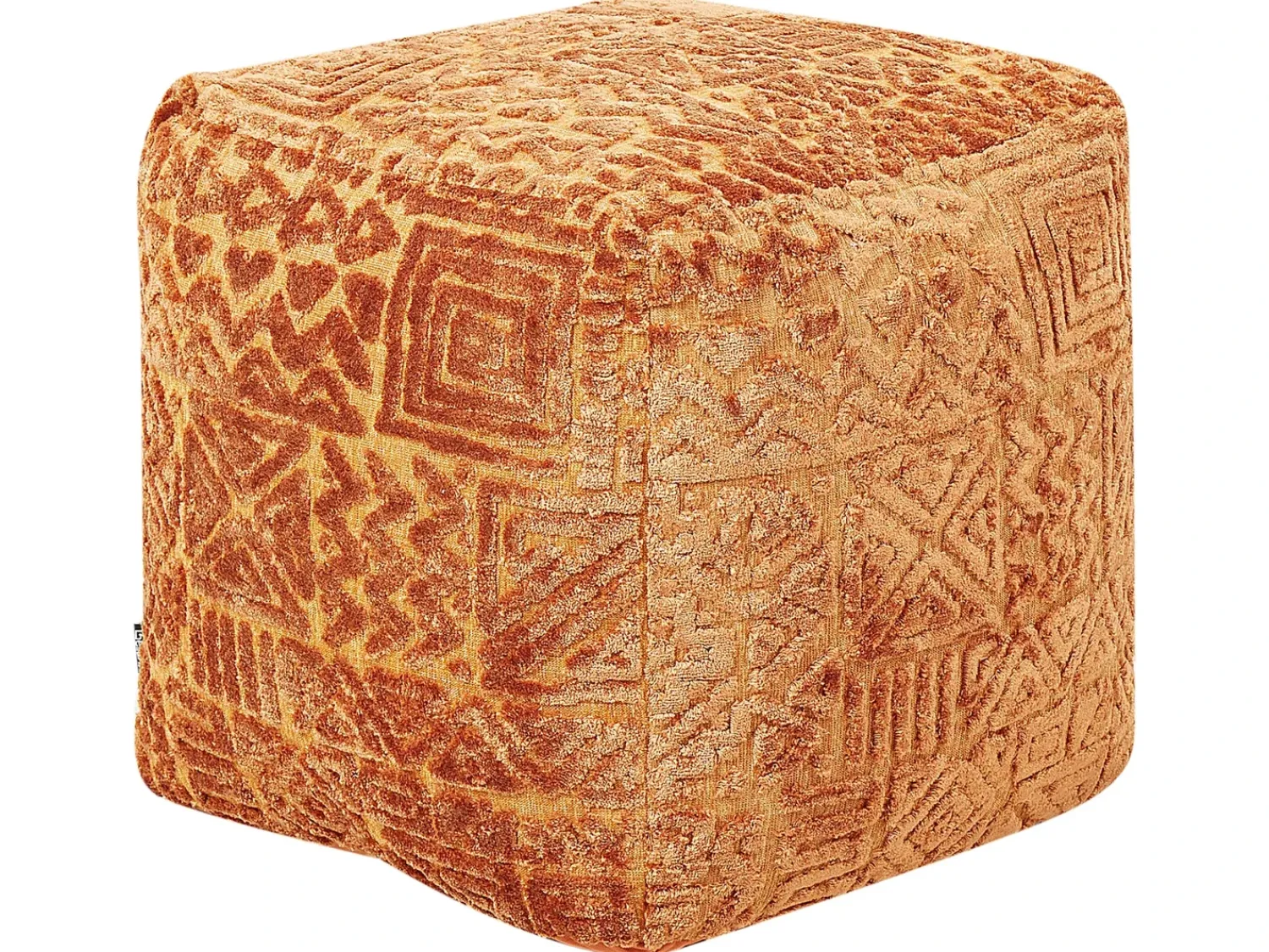 Hot Beliani Pouf SANAWAN Viscosa dorato Marrone