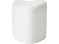 Clearance Beliani Pouf SCOTIA Ciniglia sporco Bianco