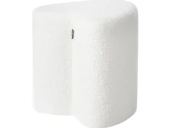 Clearance Beliani Pouf SCOTIA Ciniglia sporco Bianco