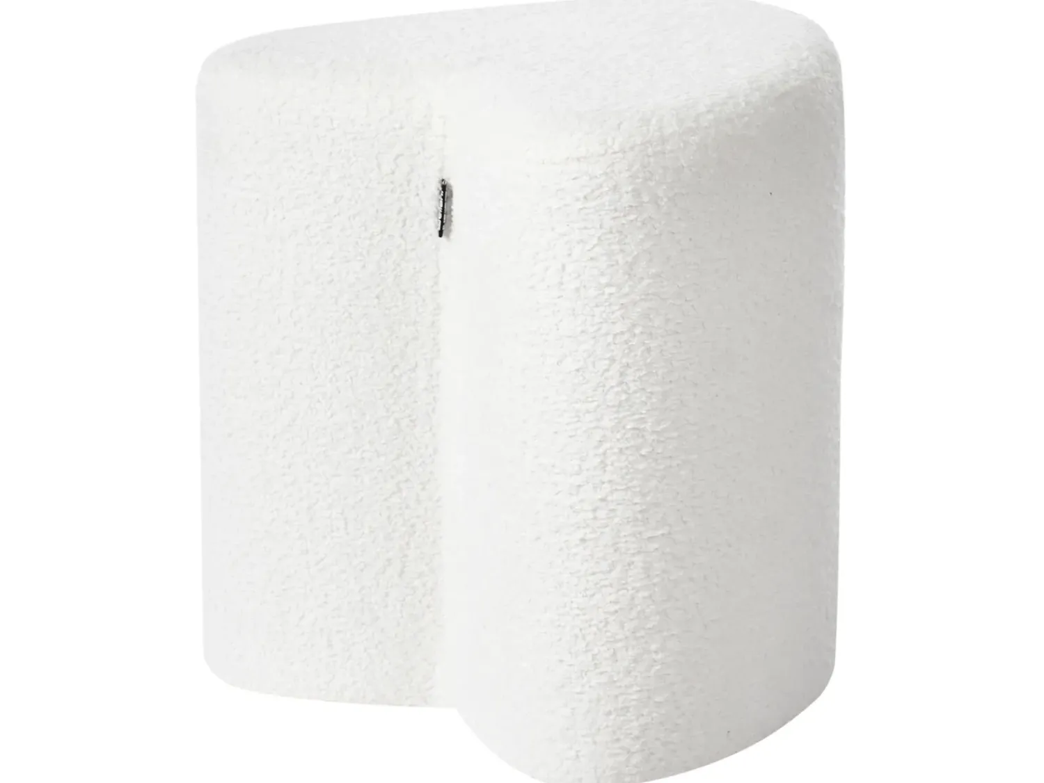 Clearance Beliani Pouf SCOTIA Ciniglia sporco Bianco