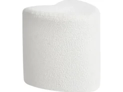 Clearance Beliani Pouf SCOTIA Ciniglia sporco Bianco