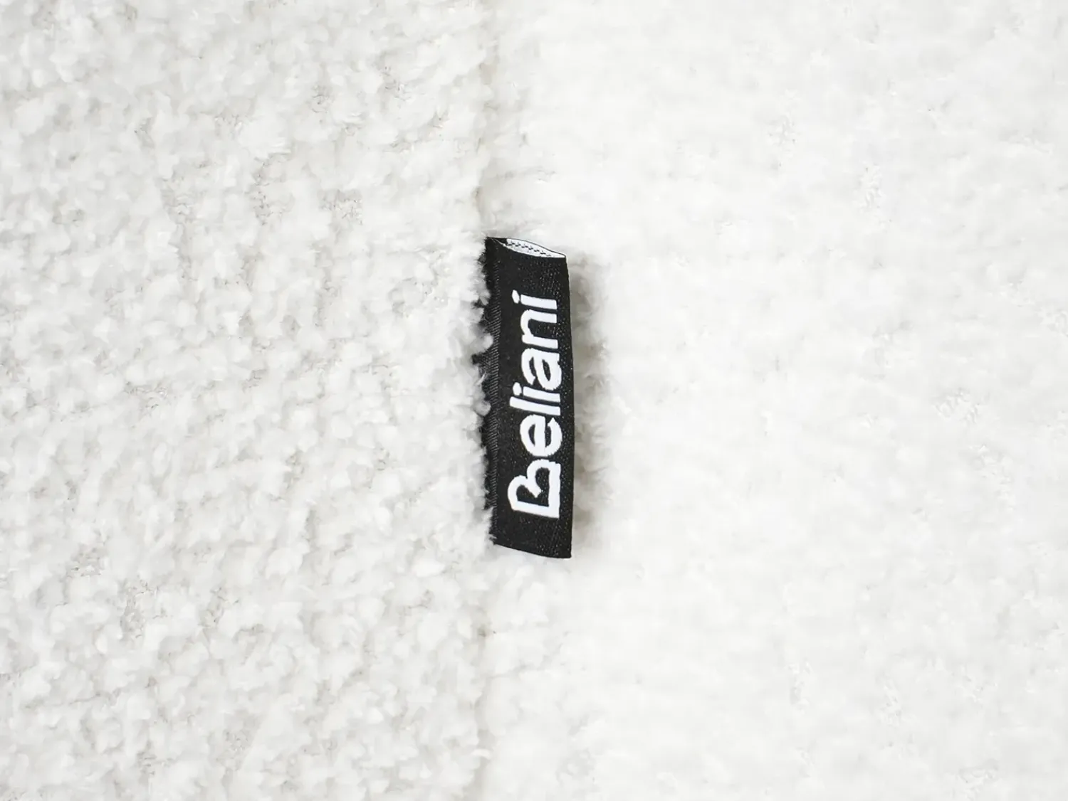 Clearance Beliani Pouf SCOTIA Ciniglia sporco Bianco