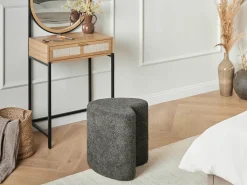 Hot Beliani Pouf SCOTIA Ciniglia scuro Grigio