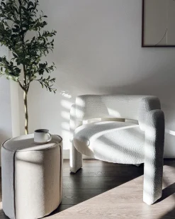 Outlet Beliani Pouf SEDONA Lino sintetico Beige