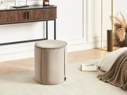 Online Beliani Pouf SEDONA Velluto Tortora Beige