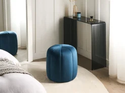 Online Beliani Pouf SELBY Velluto Blu