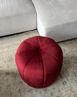 Beliani Pouf SELBY Velluto scuro Rosso