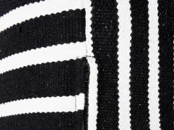 Outlet Beliani Pouf SETTAT Cotone Nero Bianco Nero