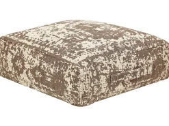 Clearance Beliani Pouf SHASA Cotone Beige Beige Marrone