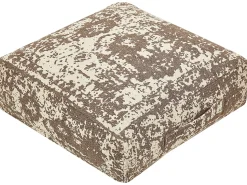 Clearance Beliani Pouf SHASA Cotone Beige Beige Marrone