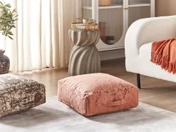 Best Beliani Pouf SHASA Cotone chiaro Rosso