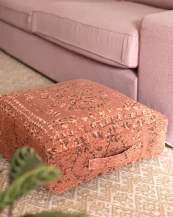 Best Beliani Pouf SHASA Cotone chiaro Rosso
