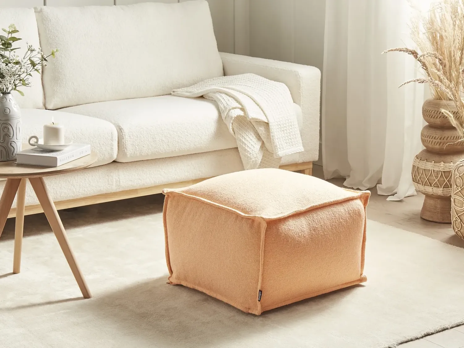 Beliani Pouf SHERALI Cotone Arancione
