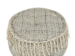 Sale Beliani Pouf SONATI Cotone Beige Beige Nero