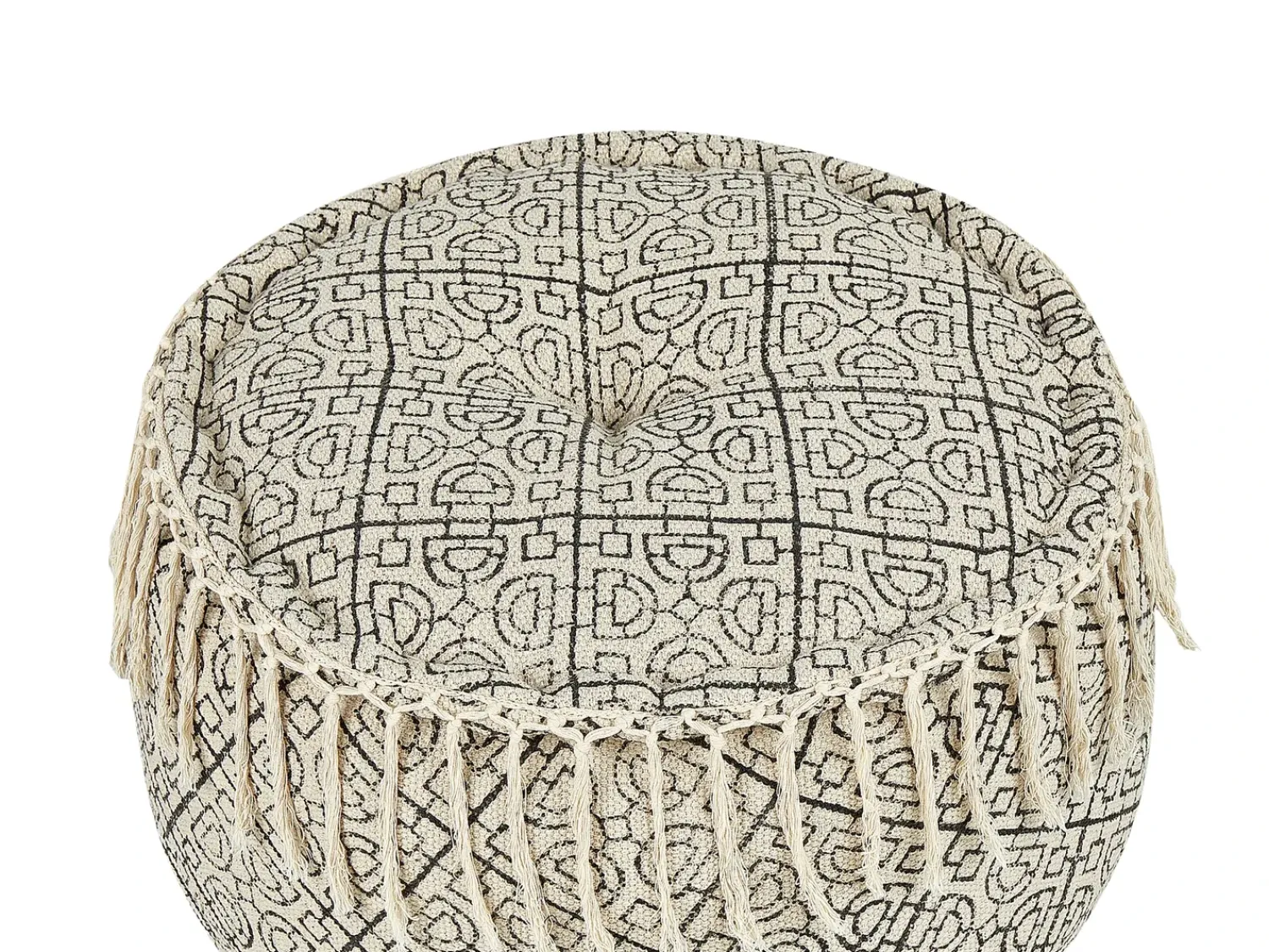 Sale Beliani Pouf SONATI Cotone Beige Beige Nero