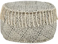 Sale Beliani Pouf SONATI Cotone Beige Beige Nero