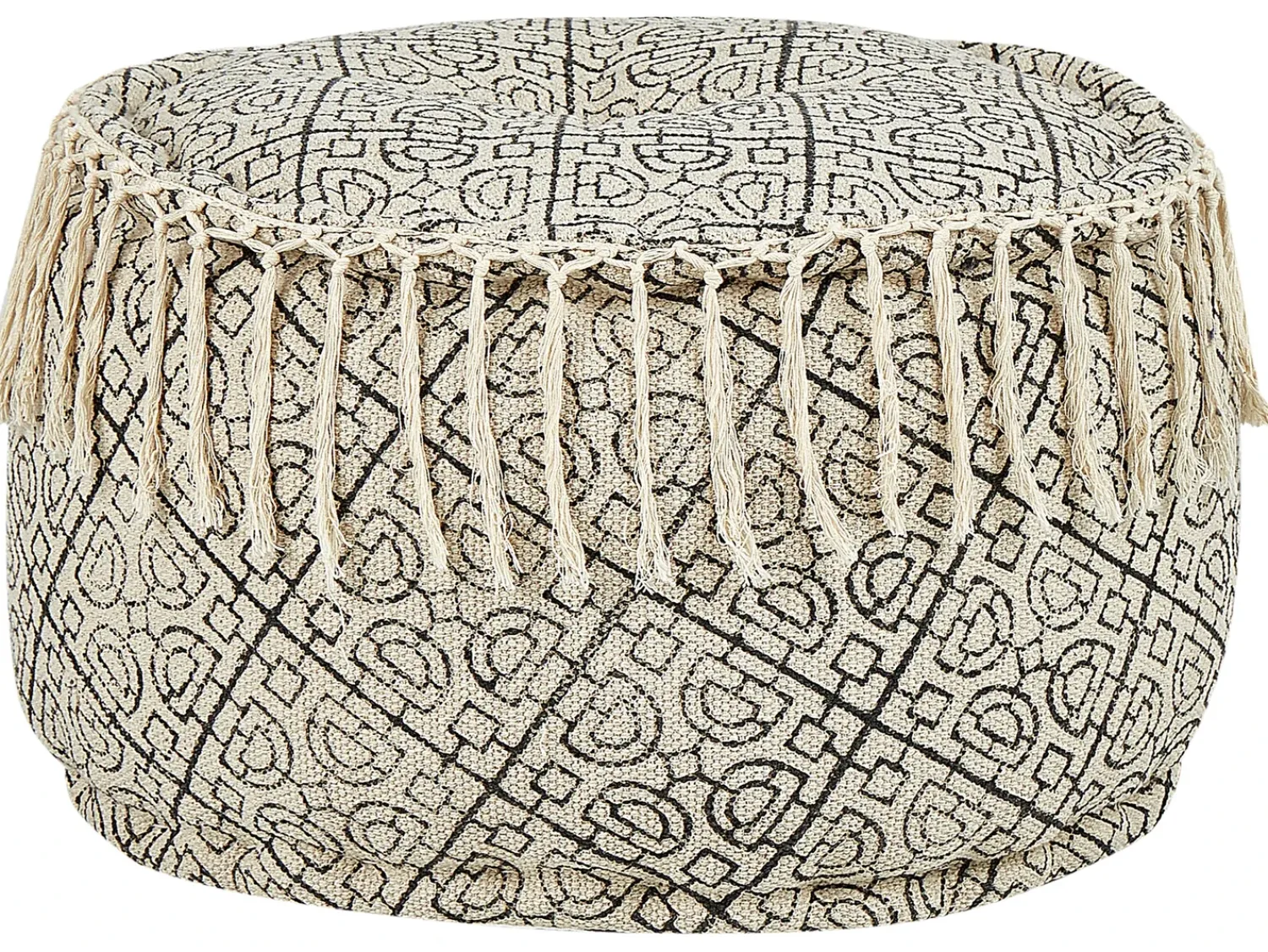 Sale Beliani Pouf SONATI Cotone Beige Beige Nero