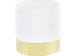 Discount Beliani Pouf SOPHIA Velluto Bianco Bianco Oro