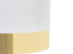 Discount Beliani Pouf SOPHIA Velluto Bianco Bianco Oro