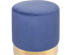 Beliani Pouf SOPHIA Velluto Blu marino Oro Blu