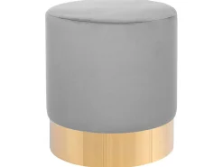 Beliani Pouf SOPHIA Velluto Grigio chiaro Oro Grigio