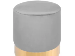Beliani Pouf SOPHIA Velluto Grigio chiaro Oro Grigio