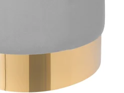 Beliani Pouf SOPHIA Velluto Grigio chiaro Oro Grigio