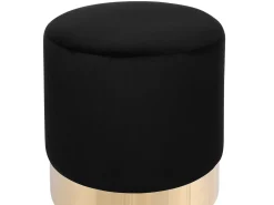 Clearance Beliani Pouf SOPHIA Velluto Nero Oro Nero
