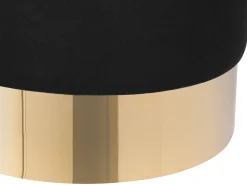 Clearance Beliani Pouf SOPHIA Velluto Nero Oro Nero