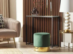 Online Beliani Pouf SOPHIA Velluto Verde scuro Oro Verde
