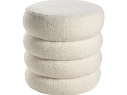 Sale Beliani Pouf SUMPTER Bouclé sporco Bianco