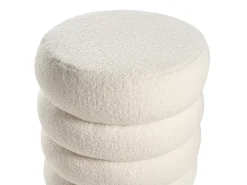 Sale Beliani Pouf SUMPTER Bouclé sporco Bianco